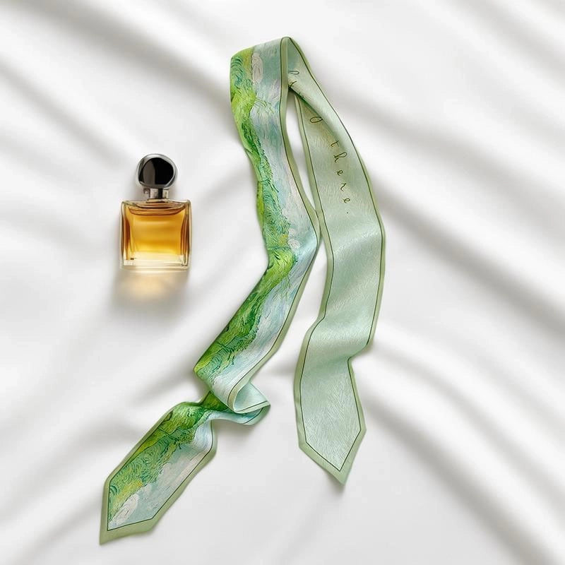 Women's Fairy Style Sweet Flower Satin Silk Scarf