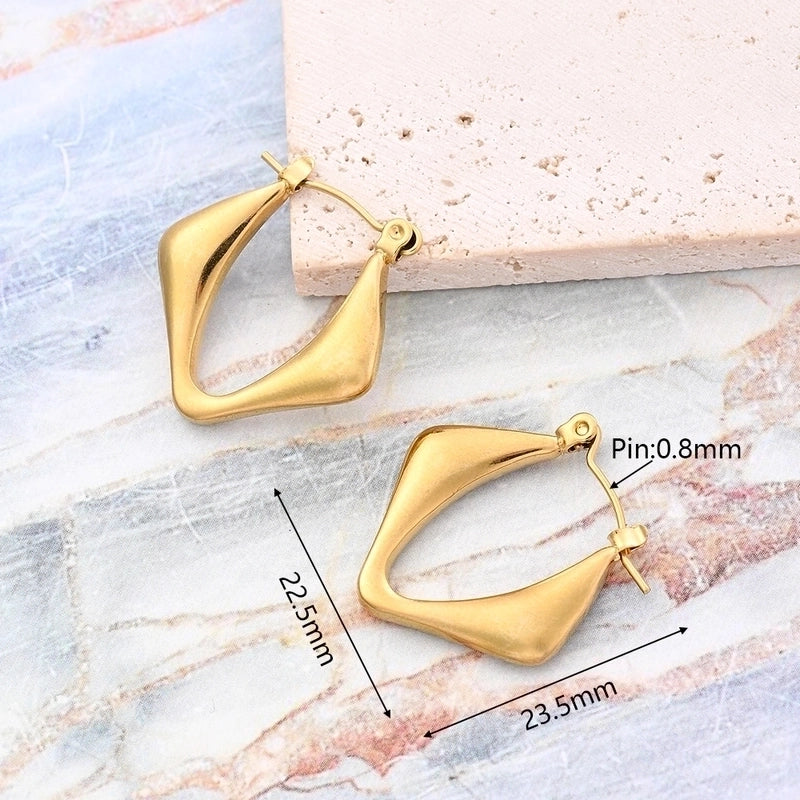 1 Pair/Package IG Style Casual Minimalist Geometric Simple Solid Color Irregular Polishing Plating 304 Stainless Steel 18K Gold Plated Earrings
