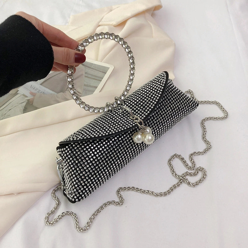 Grey Green Rose Red Pu Leather Solid Color Cylindrical Evening Bags