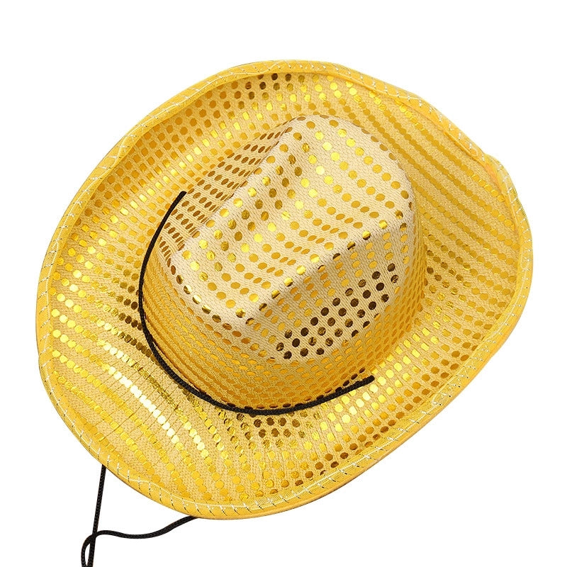 Spring New Sequined Luminous LED Jazz Hat Music Carnival Festival Banquet Party Hat Fashion