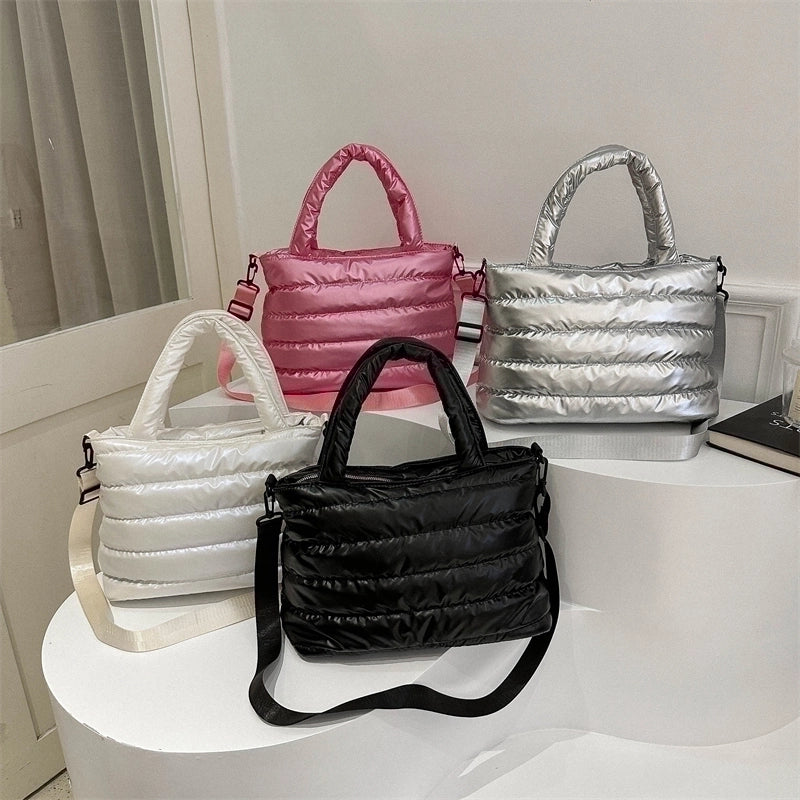 Women's Pvc Solid Color Basic Square Zipper Shoulder Bag Crossbody Bag