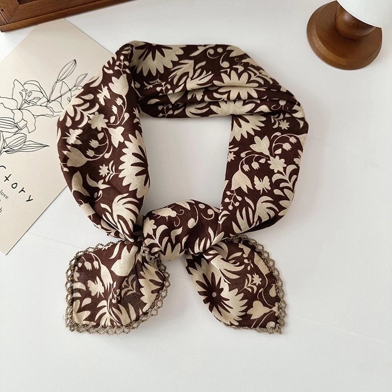Women's Elegant Sweet Printing Cotton And Linen Silk Scarf