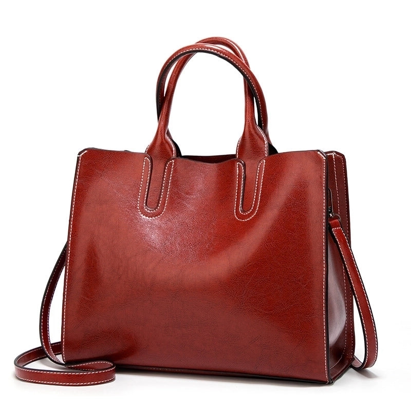 Women's Large All Seasons Pu Leather Solid Color Fashion Square Zipper Handbag