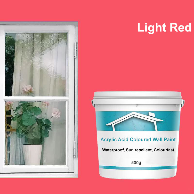 Acrylic Acid Coloured Wall Paint - Waterproof. Sun repellent. Colourfast