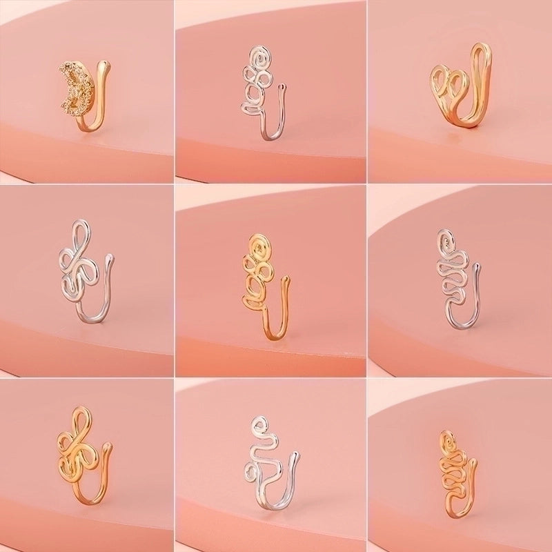 Fashion Star Moon Crown Copper Plating Zircon Nasal Splint 1 Piece