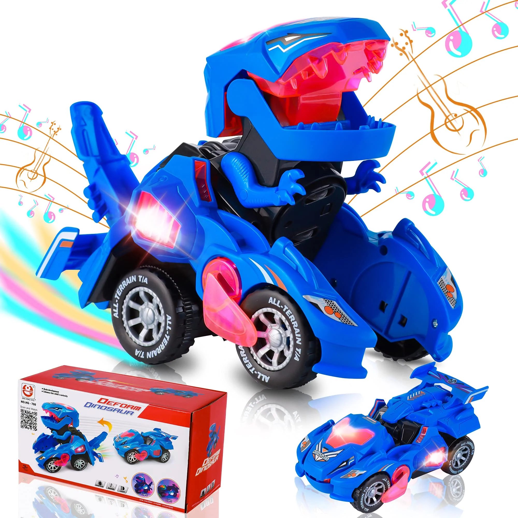 48% OFF 🔥Transforming Dinosaur LED Car✨