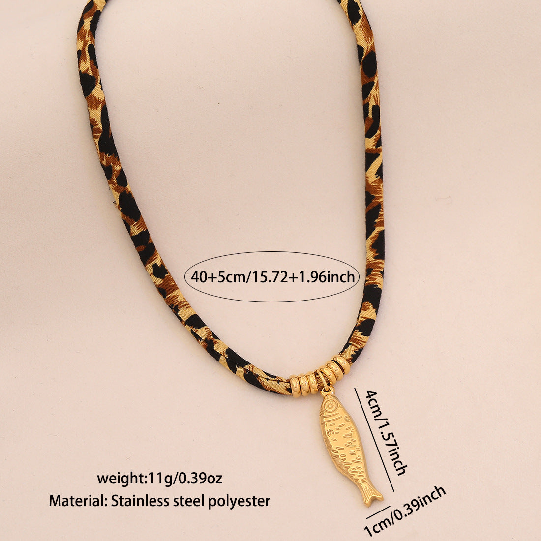 Leopard Braided Stainless Steel Necklace Love Sun Butterfly Pendant Necklace Exaggerated N1583