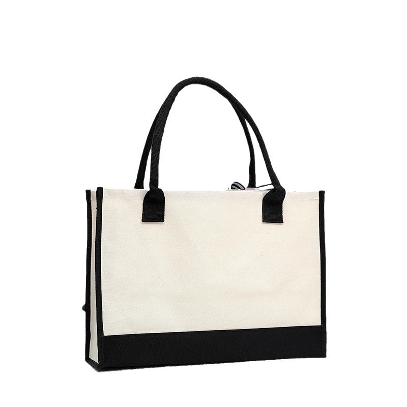 Women's Elegant Letter Flower Canvas Shopping Bags