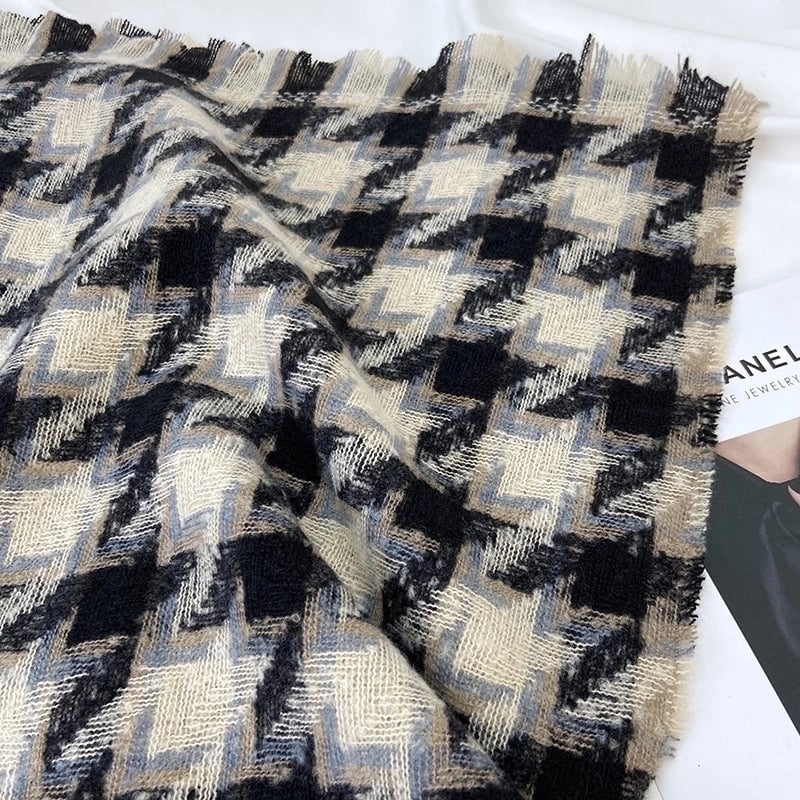 Women's Vintage Style Plaid Imitation Cashmere Scarf