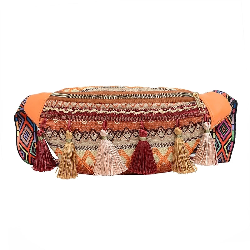 Women's Vacation Geometric Color Block Cloth Waist Bags
