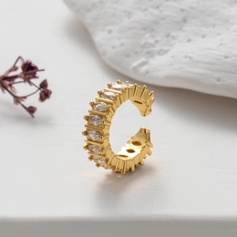 1 Piece Ear Cartilage Rings & Studs Cool Style Shiny Geometric Copper Plating Inlay Zircon