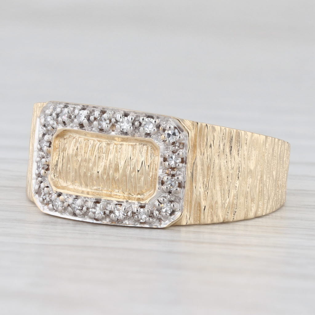 Diamond Framed Ring 14k Yellow Gold Size 9.75