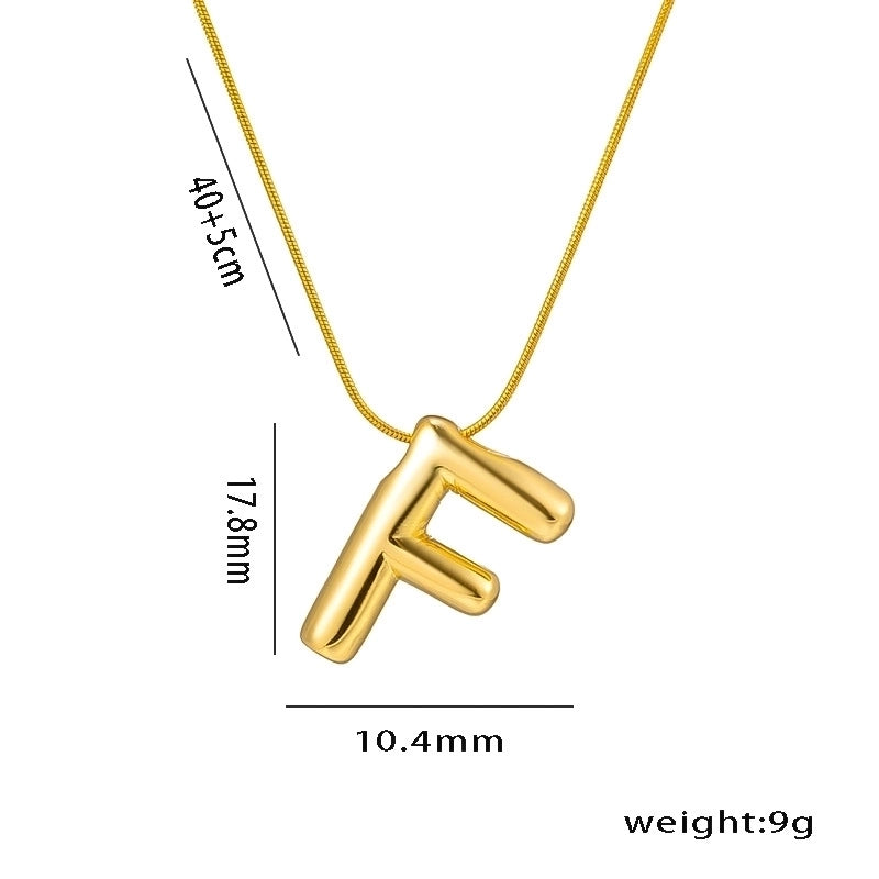 Titanium Steel Minimalist Letter Plating Pendant Necklace