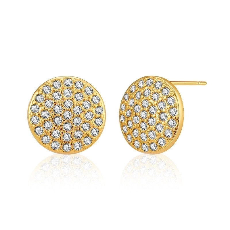 1 Pair Sweet Minimalist Moon Heart Shape Plating Inlay Copper Zircon Ear Studs
