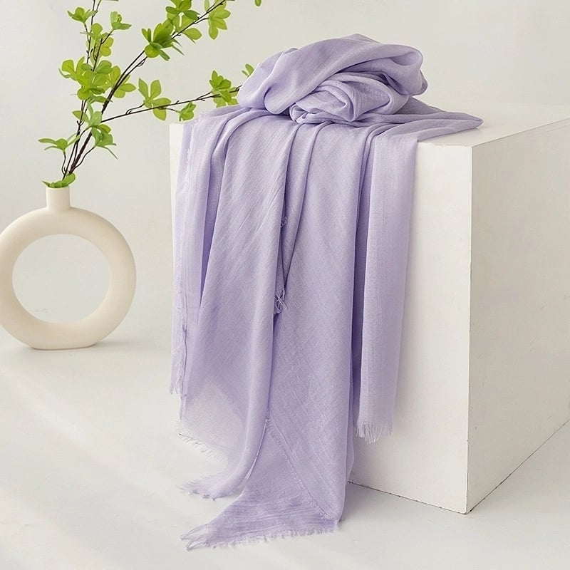 Women's Minimalist Solid Color Polyester Silk Scarf