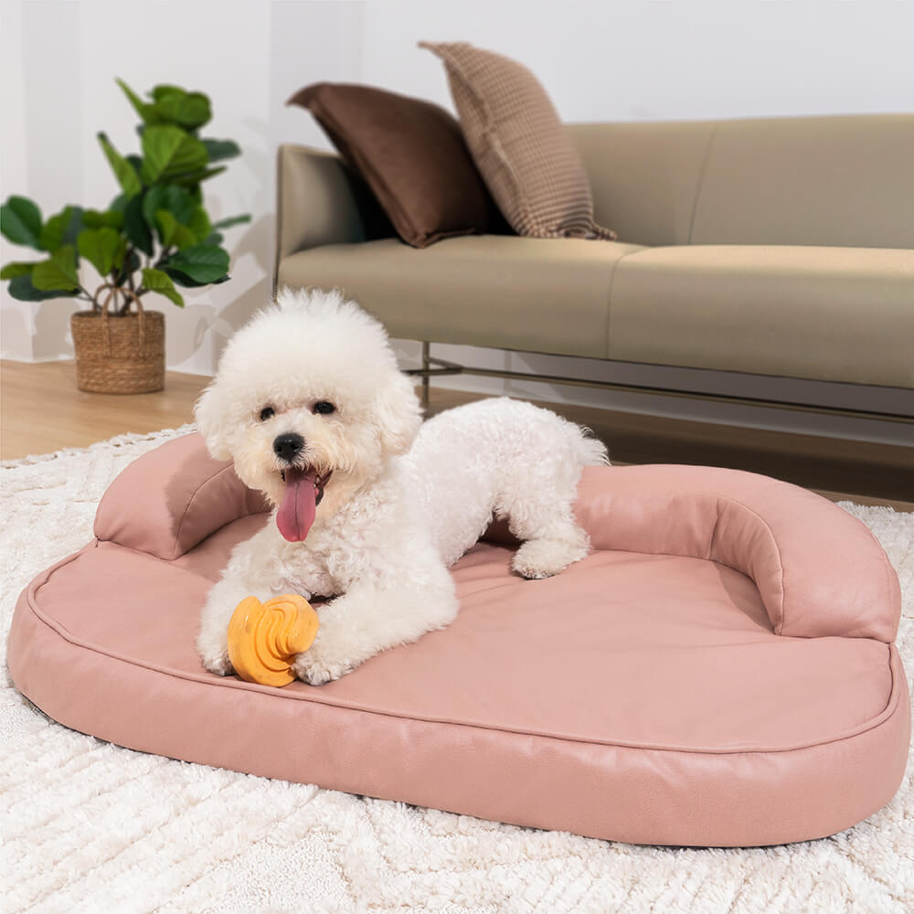 Luxury Leathaire Sofa Scratch-resistant Orthopedic Dog Bed