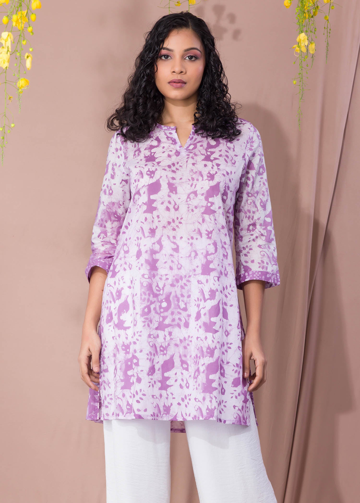 Cashmere Rose Batik Kurtha Top