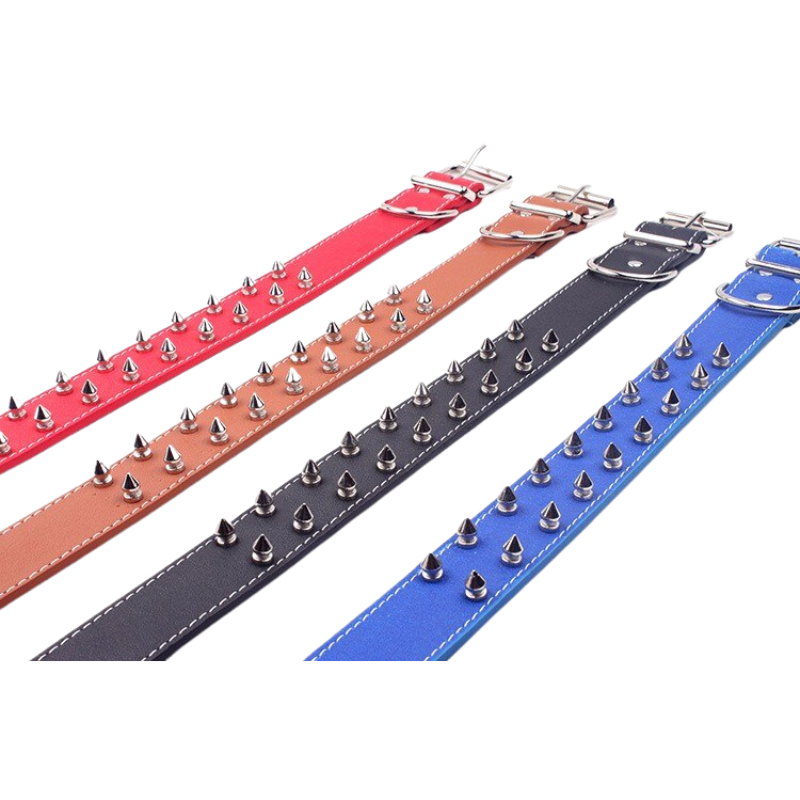 Sharp Spiked Studded Leather Dog Collars