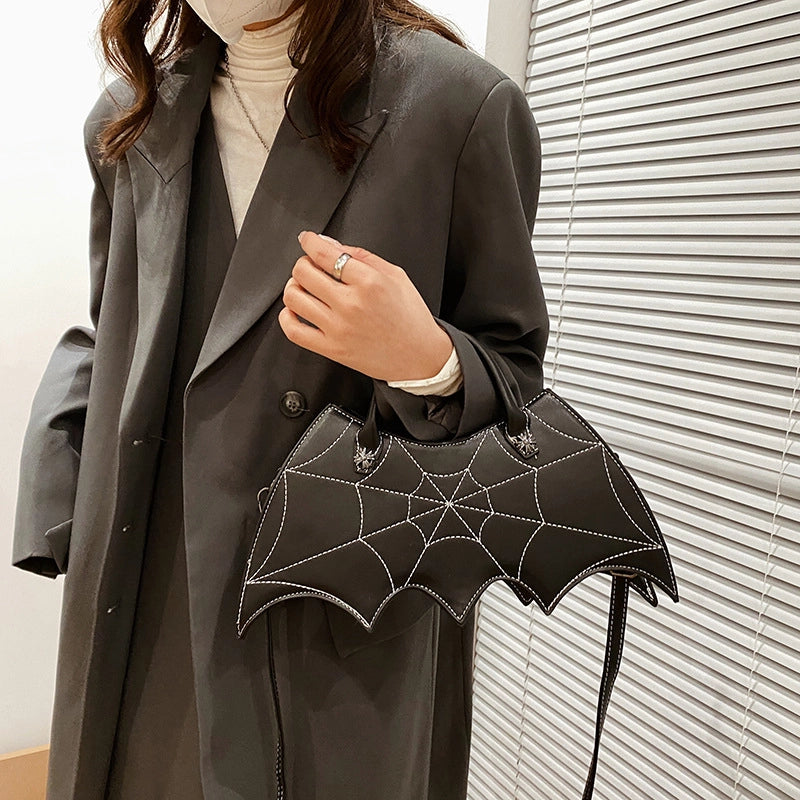 Halloween Women'S Medium Pu Leather Bat Fashion Zipper Handbag