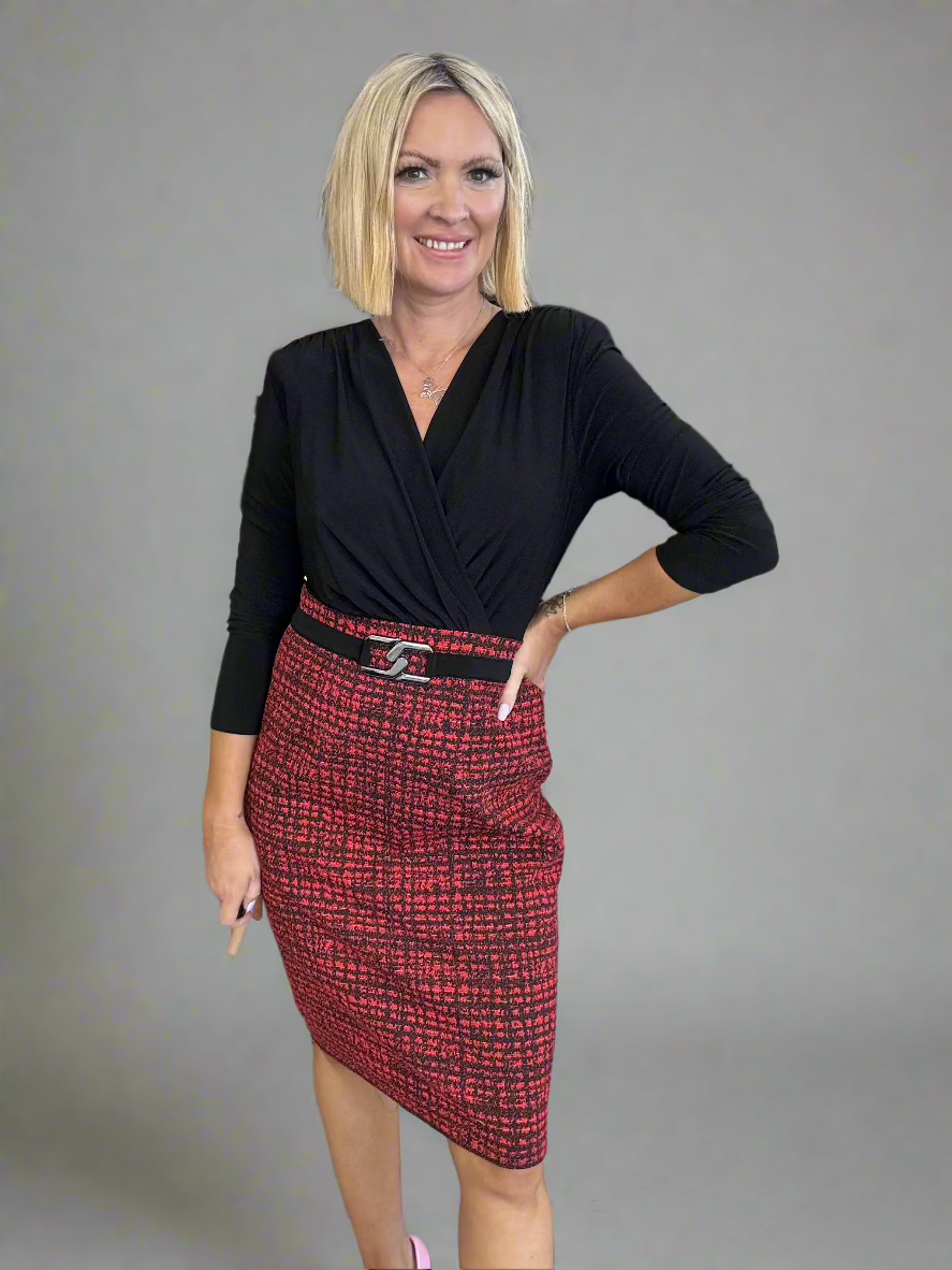 Queen of Scots Jacquard Kit Plaid Sheath Dress 243060