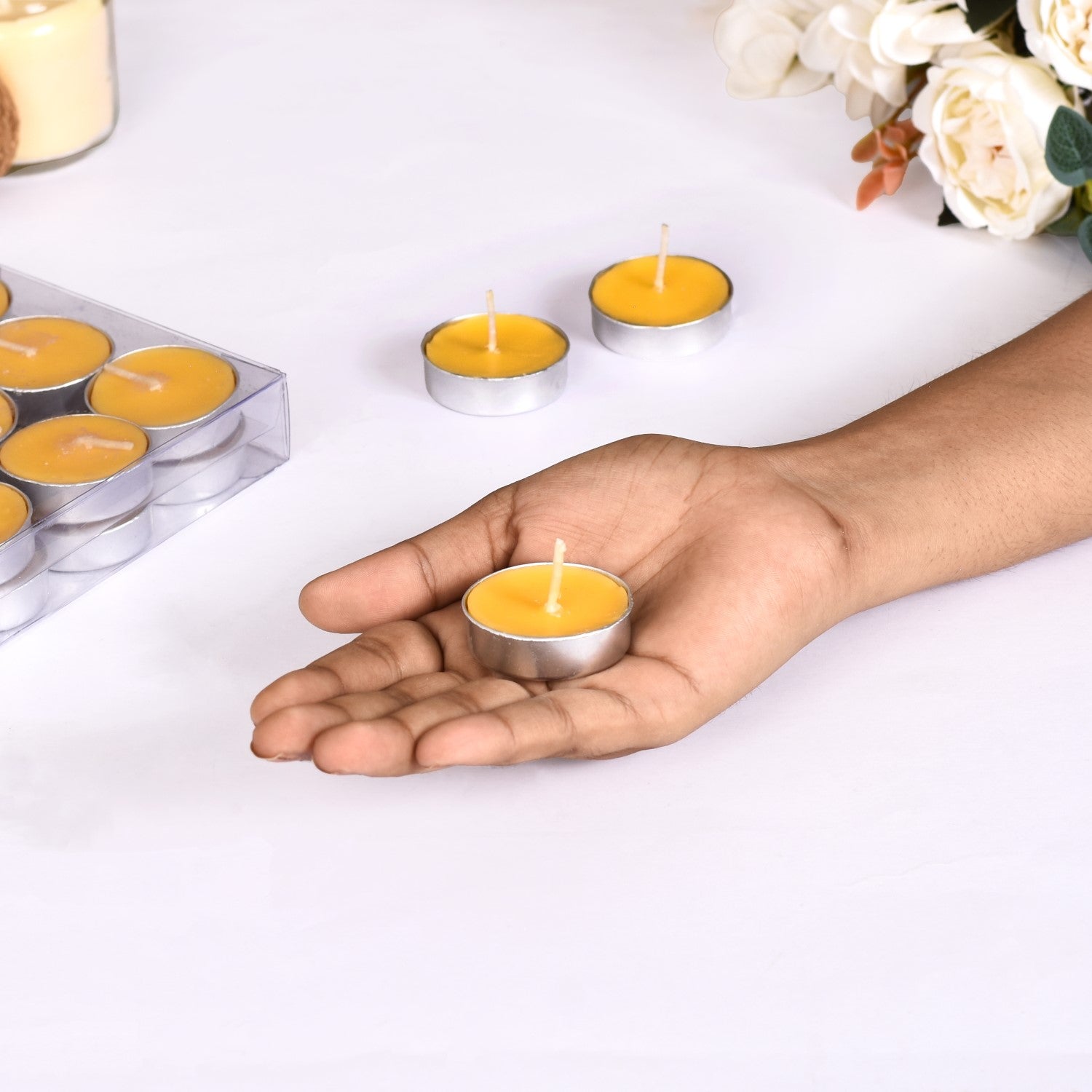 Set Of 30 Pina Colada Fragrant Tealight Candles