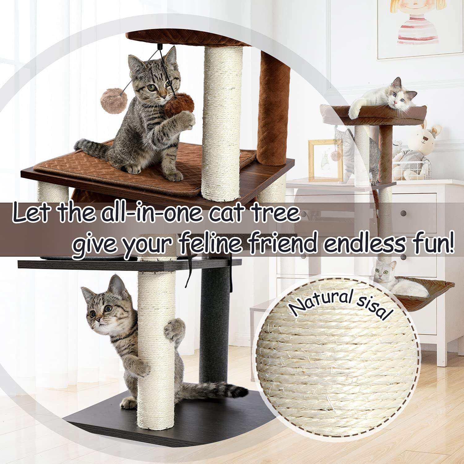 130.5cm Cat Scratching Tower Condo