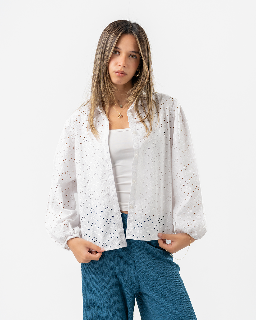 Embroidered Full Slevees Women Blouse