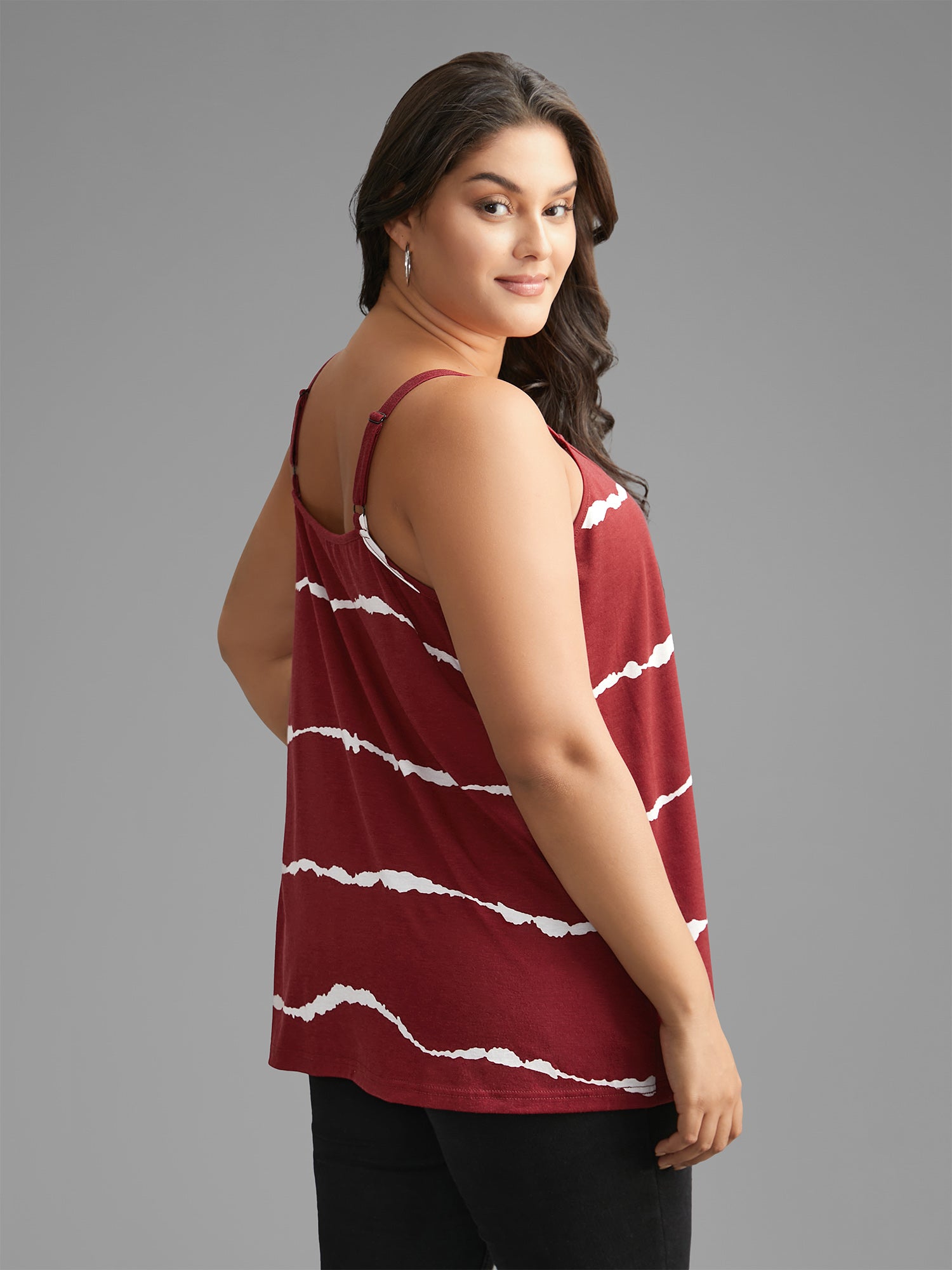 Contrast Striped V Neck Cami Top