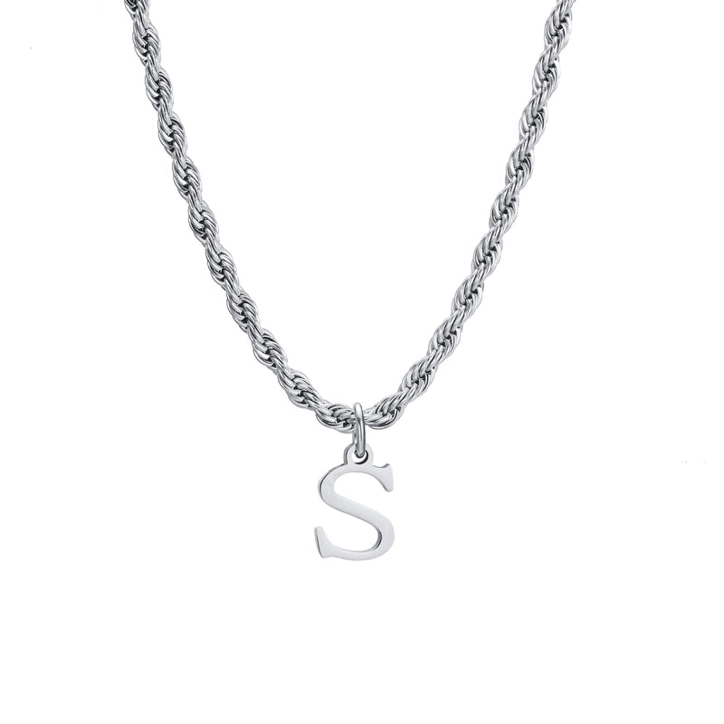 Minimalist Letter Stainless Steel Gold Plated Pendant Necklace