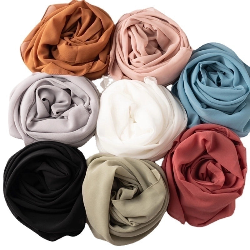 Women's Sweet Solid Color Polyester Kerchief