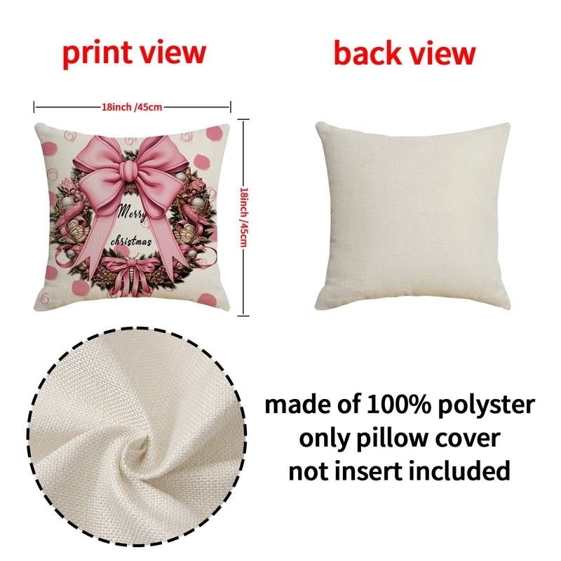 Christmas Casual Cute Santa Claus Letter Polyester Pillow Cases Couch & Sofa Decor