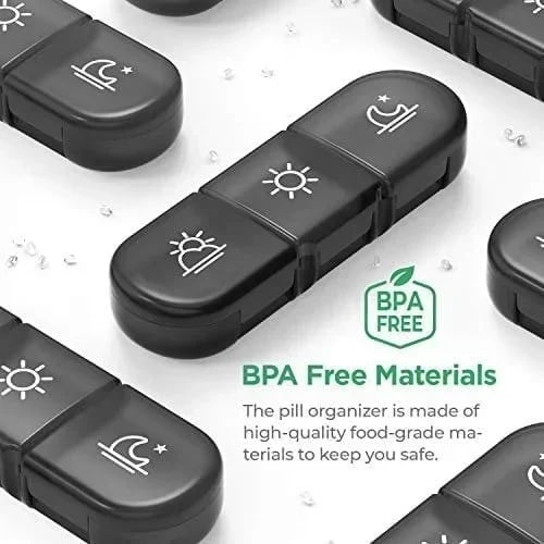 (🔥 Summer Hot Sale - Save 50% OFF) 21 Grid Black Pill Box Sorting Box. Buy 2 Free Shipping