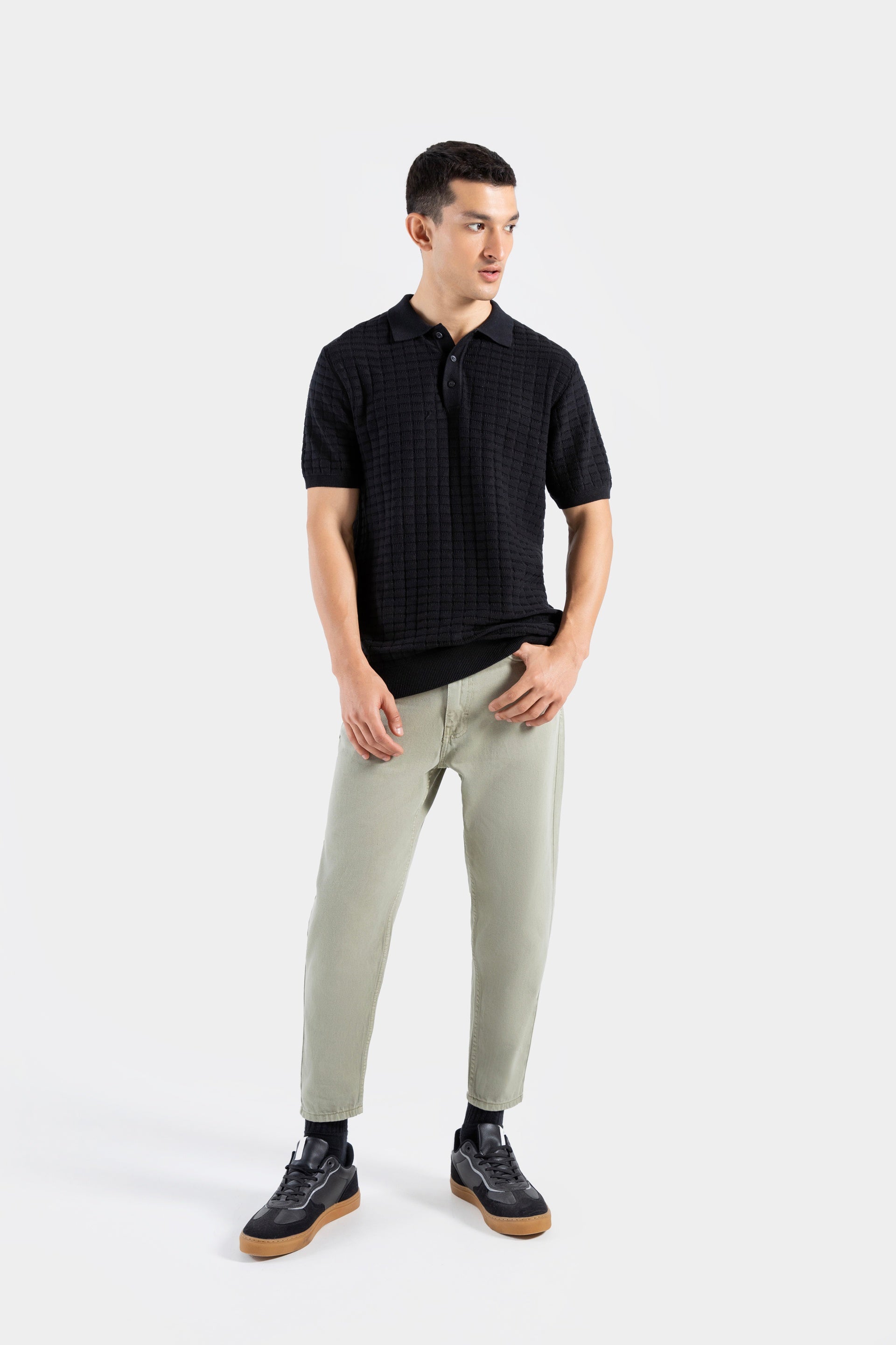 Jacquard Knitted Polo