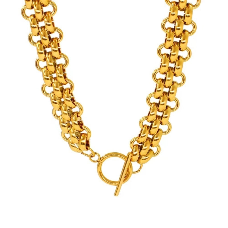 Hip-Hop Retro Solid Color Titanium Steel Plating Jewelry Set