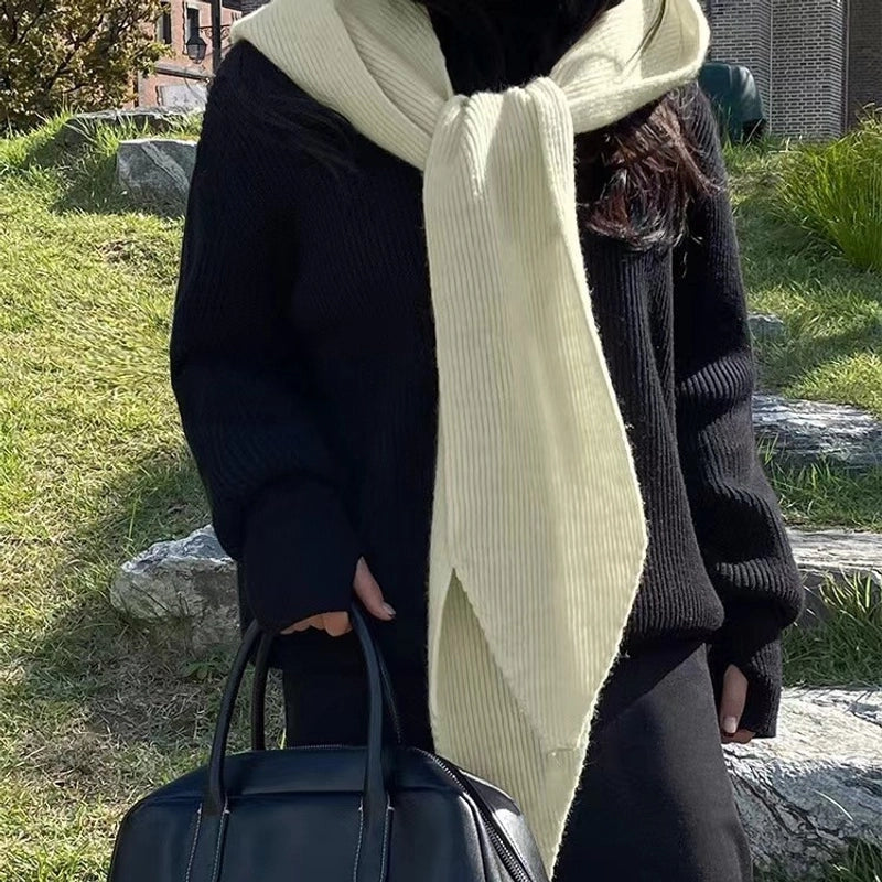 Blogger Recommend Casual Hat Scarf Scarf One-Piece Shawl Fake Collar Student Autumn And Winter Warm