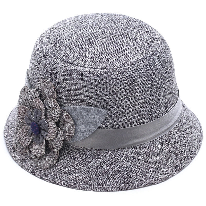 Women's Casual Elegant Retro Flower Wide Eaves Fedora Hat