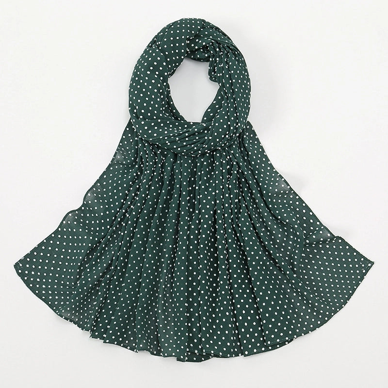 2 Pieces Women's Sweet Solid Color Chiffon Printing Shawl
