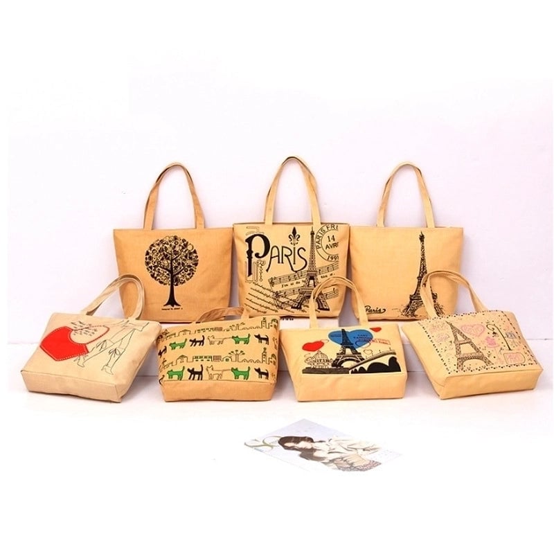 Women's Medium Nylon Printing Vintage Style Classic Style Square Zipper Tote Bag