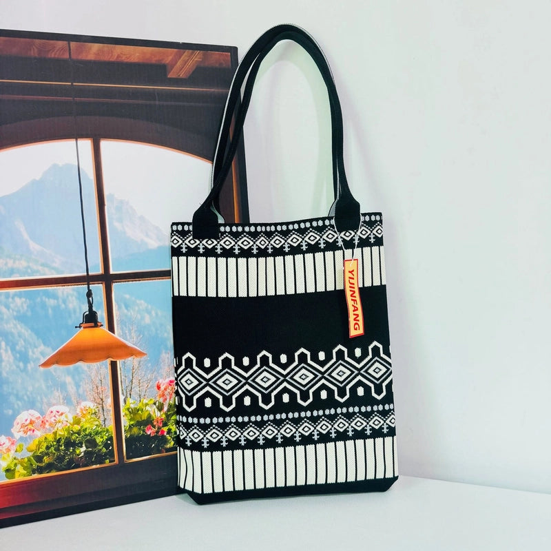 Women's Large Polyester Geometric Streetwear Square Open Handbag