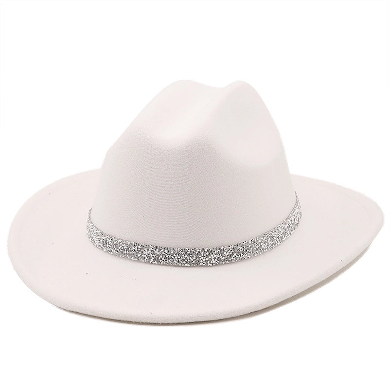 Winter New Black Diamond Chain Woolen Hat