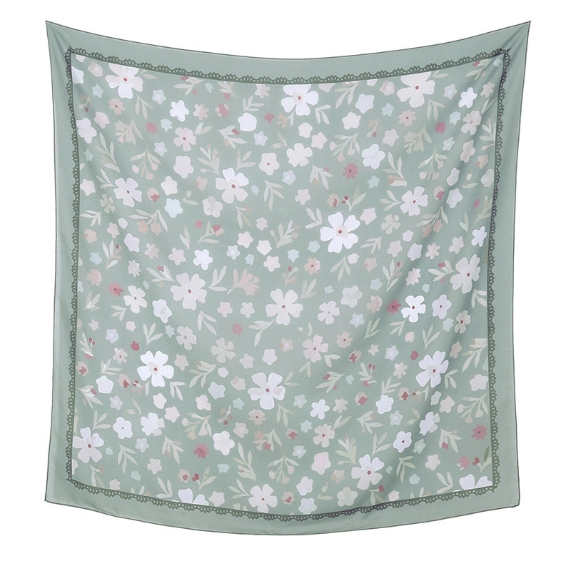 Women's Sweet Flower Polyester Kerchief