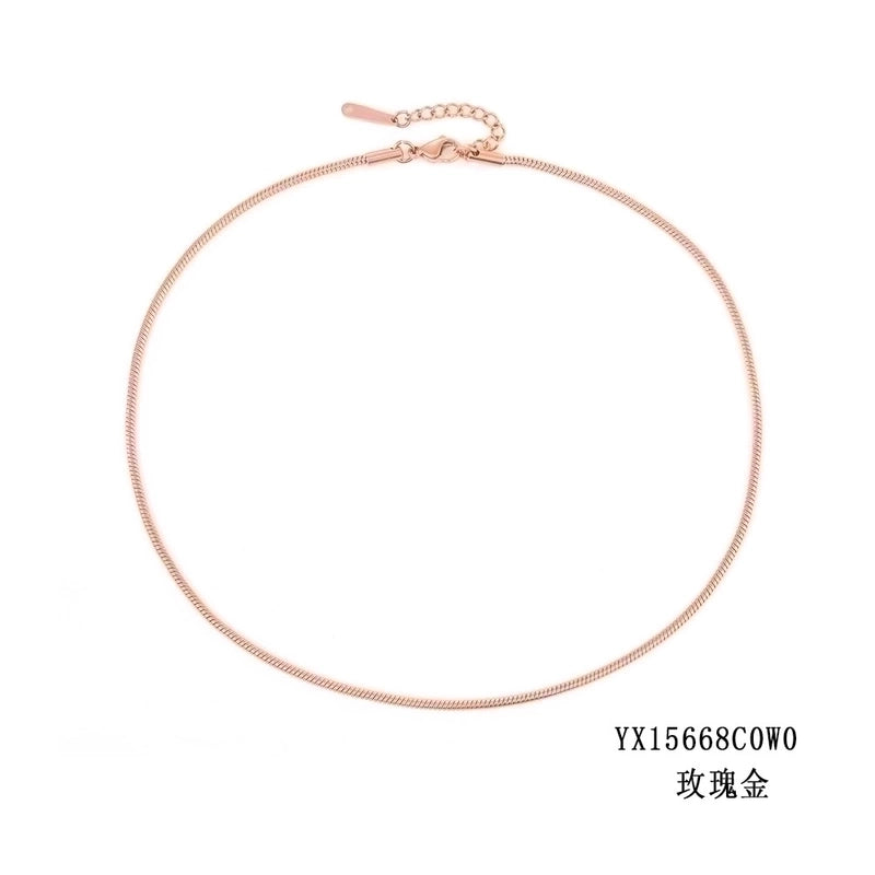 Stainless Steel 14K Gold Plated Fashion Plating U Shape Necklace