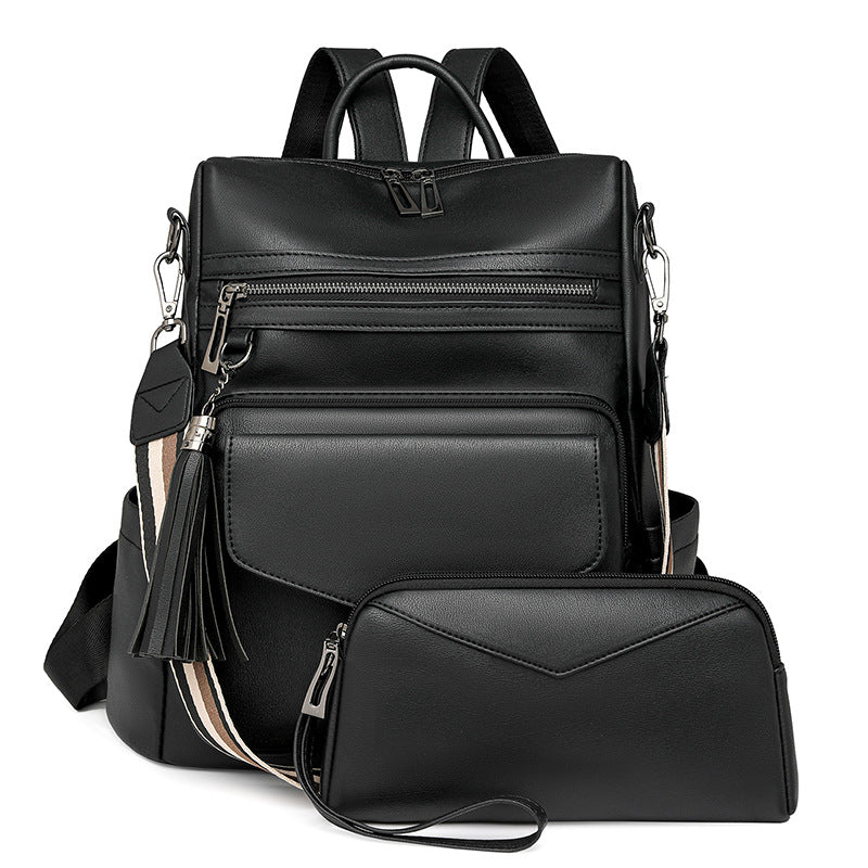 Retro Fashion Large Capacity PU Leather Women's Backpack