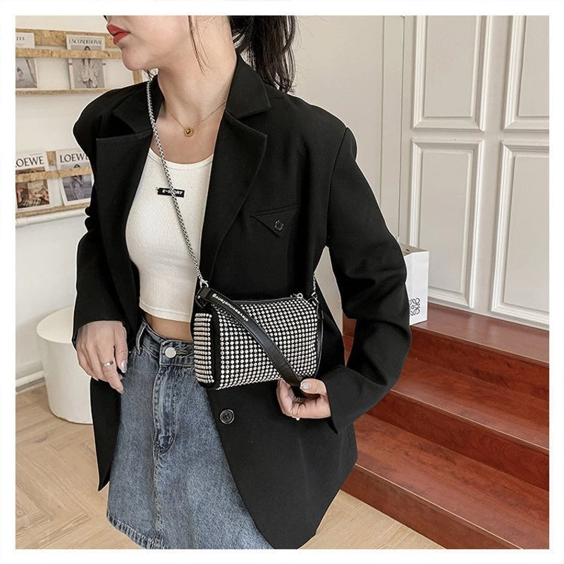 Women's All Seasons Pu Leather Solid Color Streetwear Square Zipper Shoulder Bag