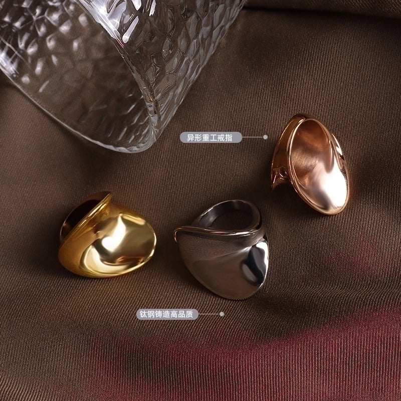 Fashion Geometric Titanium Steel Plating No Inlaid