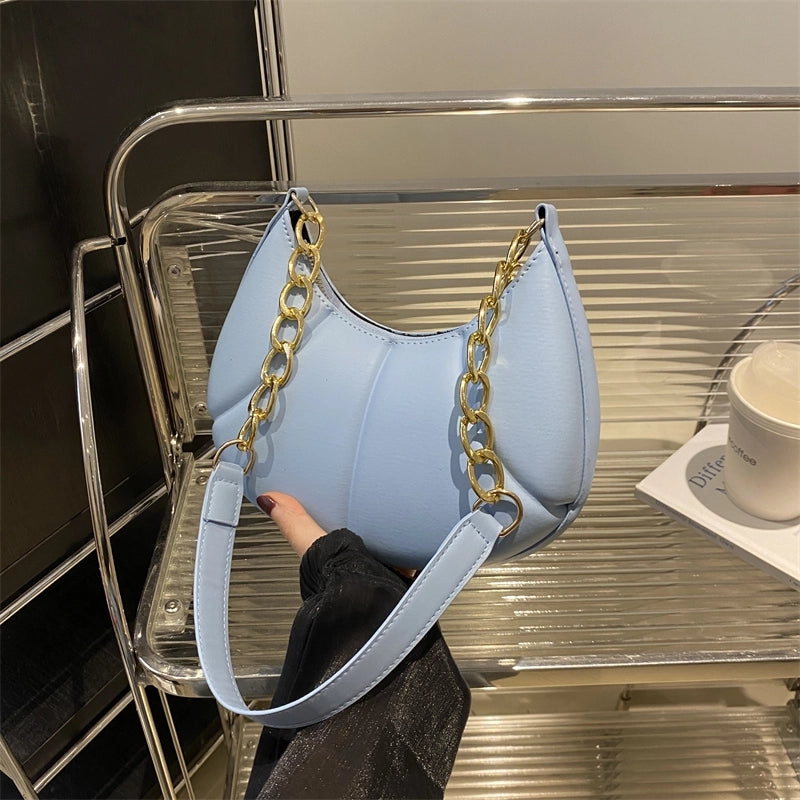 Women's Medium Pu Leather Solid Color Streetwear Zipper Underarm Bag