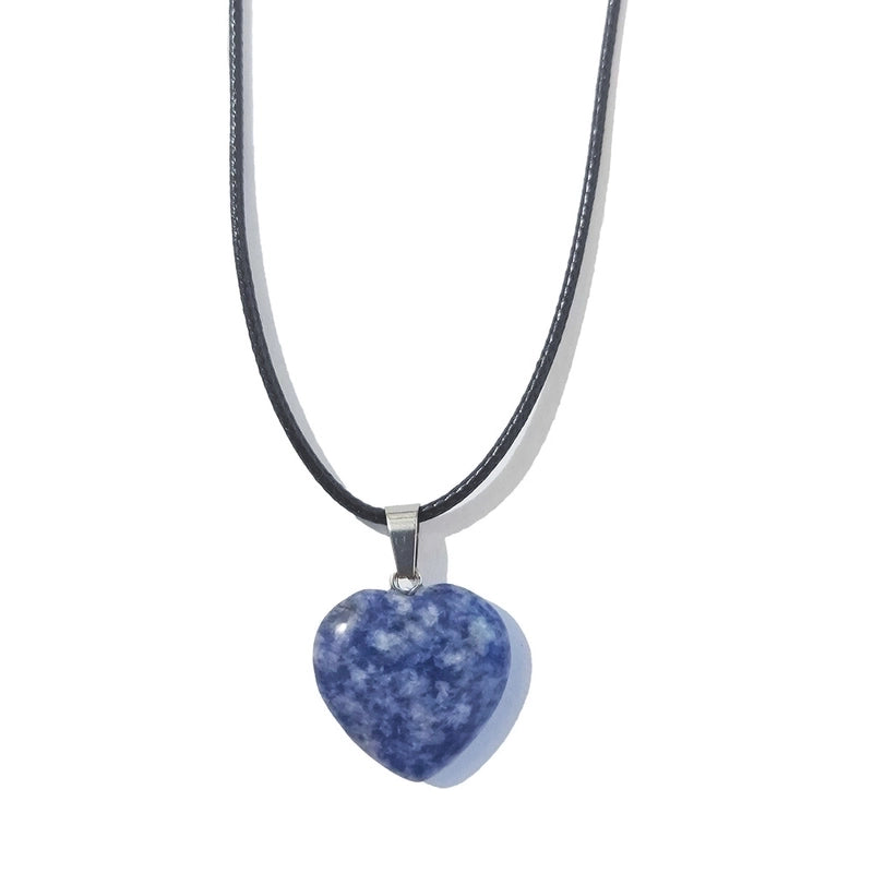 Minimalist Heart Shape Natural Stone Polishing Pendant Necklace 1 Piece