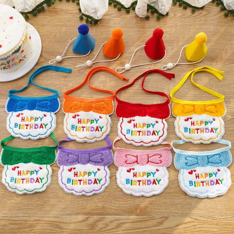 Cute Polyester Letter Pet Saliva Towel Pet Hat