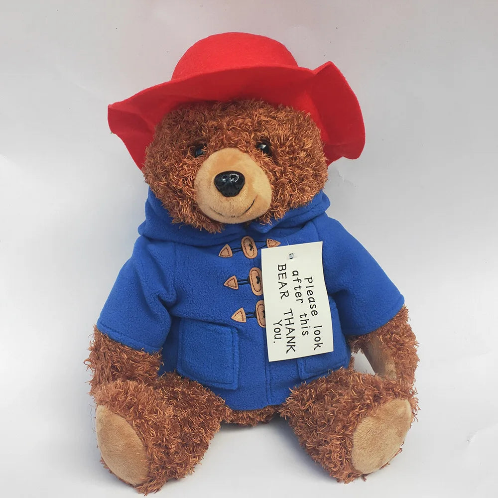 Britain Paddington Bear plush dolls Kawaii Small Bear Stuffed Dolls High Quality Children Christmas Birthday Gifts 30cm