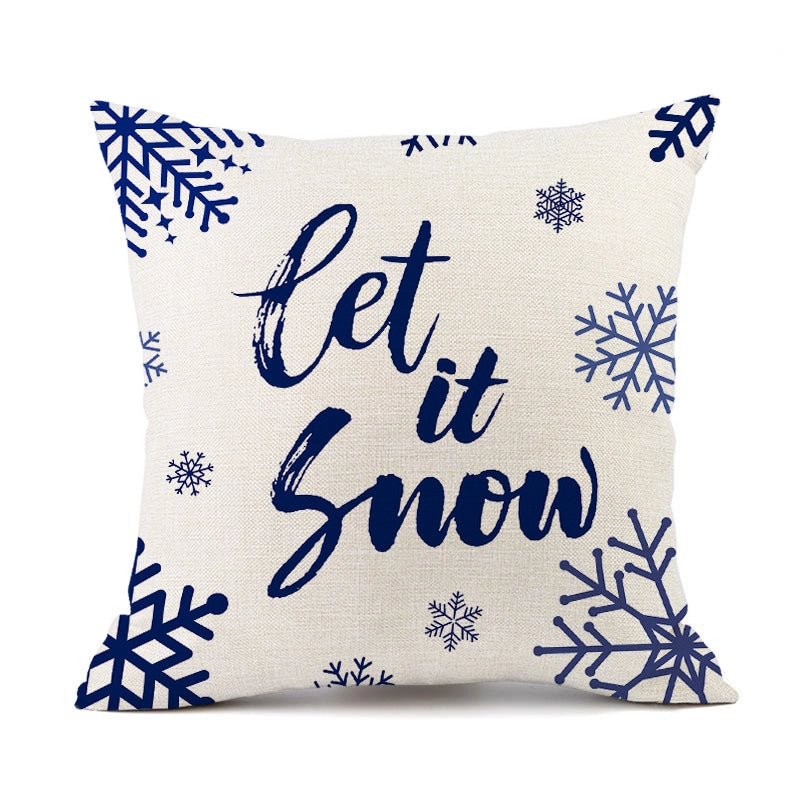 Christmas Casual Classical Vacation Snowflake Linen Pillow Cases Couch & Sofa Decor